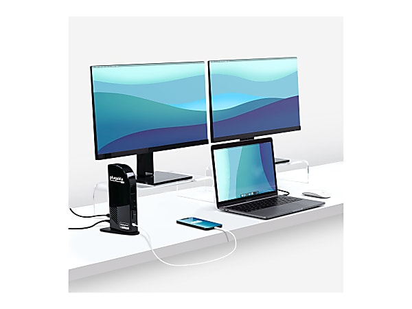 Plugable USB-C 4K Triple Display Docking Station with Charging Support for Specific Windows USB C and Thunderbolt 3 Systems (1x HDMI and 2x DisplayPort++ Outputs, 5x USB Ports, 60W USB PD)
