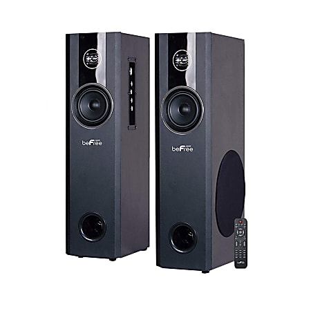 BeFree Sound 2.1-Channel Bluetooth® Home Theater Tower Speakers, 26-5/8"H x 14-15/16"W x 16-5/8", Black, 99595512M