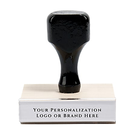 Custom Wood Handle Traditional Rubber Stamp, Rectangle, 2" x 4"