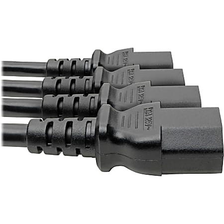 Eaton Tripp Lite Series Power Cord Splitter, C14 to 4xC13 PDU Style - 10A, 250V, 18 AWG, 18-in. (45.72 cm), Black - P00418N4XC13