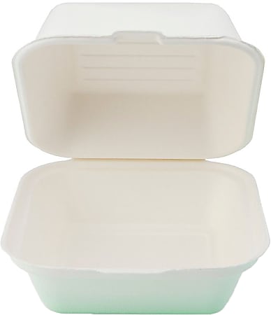 StalkMarket Heavyweight Hinged Containers, 6" x 6" x 3", Case Of 250 Containers