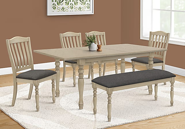 Monarch Specialties Axyl Dining Table, 29-3/4”H x 59”W x 42”D, Gray