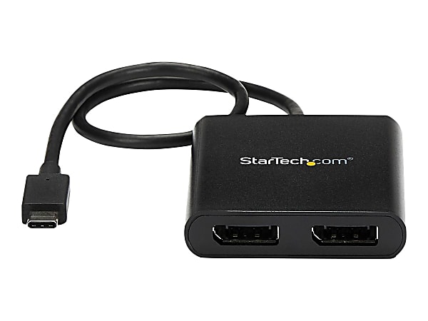 StarTech.com USB-C to DisplayPort Multi Monitor Adapter - USB Type-C 2-Port MST Hub - USB C to 2x DP Splitter - USB Type C to DP MST Hub - Increase your productivity by connecting two displays to your USB-C device with the USB-C to DisplayPort MST hub