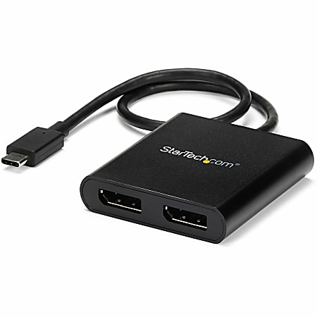 StarTech.com USB-C to DisplayPort Multi Monitor Adapter - USB Type-C 2-Port MST Hub - USB C to 2x DP Splitter - USB Type C to DP MST Hub - Increase your productivity by connecting two displays to your USB-C device with the USB-C to DisplayPort MST hub