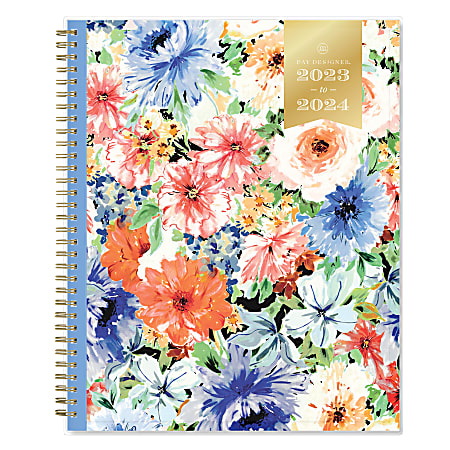 2023-2024 Day Designer Weekly/Monthly Planning Calendar, 8-1/2" x 11", Celebration Floral, July 2023 To June 2024, 142476