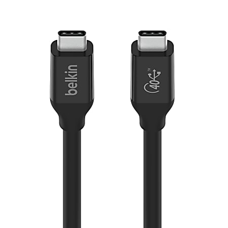 Belkin Connect USB4 Cable, 100W, 40 Gbps, 2.6 Ft, Black