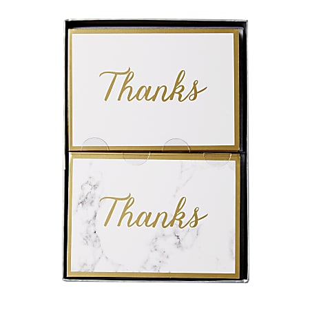 Sincerely A Collection by C.R. Gibson® Double-Pack Note Cards With Envelopes, 4 7/8" x 3 1/2", Gray Marble, Box Of 16