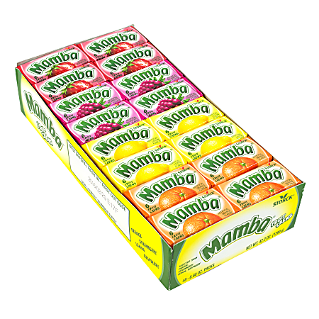 Mamba Fruit Chews, 6 Pieces Per Bar, Box Of 48 Bars