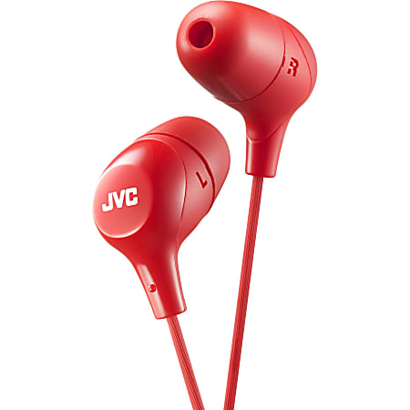 JVC Marshmallow HA-FX38MR Earset - Stereo - Wired - Earbud - Binaural - In-ear - 3.28 ft Cable - Red