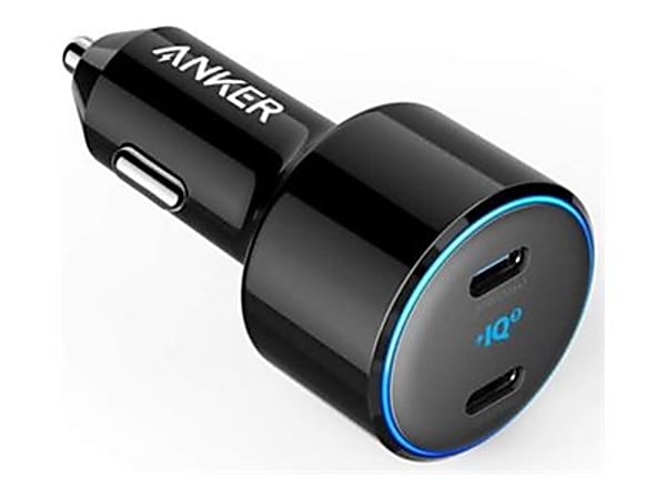 Anker PowerDrive+ III Duo - Car power adapter - 50 Watt - 3 A - IQ 3.0 - 2 output connectors (USB-C) - black