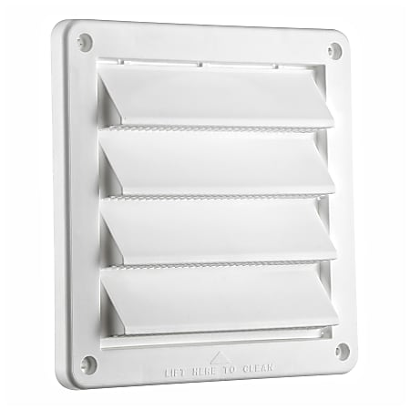 Lambro Plastic Fresh Air Intake Vent with Rain Guard and Removable Screen, White, 606W