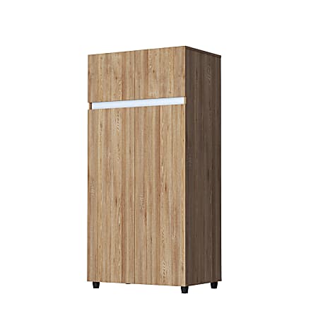 Inval® 32"W Armoire/Wardrobe, Amaretto Oak/White
