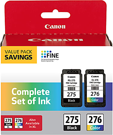Canon&reg; PG-275/CL-276 Black/Tri-Color Ink Cartridges