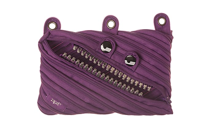 Zipit® Talking Monstar 3-Ring Pouch, 5 15/16"H x 9 1/16"W x 13/16"D, Purple