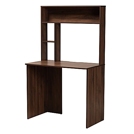 Baxton Studio Modern And Contemporary 36"W Computer Desk With Storage, Walnut Brown