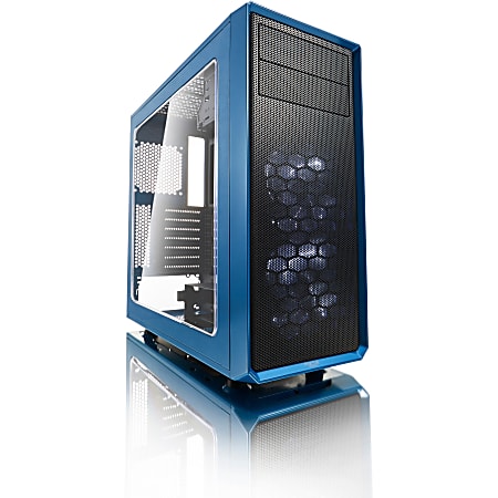 Fractal Design Focus G Computer Case with Windowed Side Panel - Mid-tower - Petrol Blue - Steel - 5x Bay - FDCAFOCUSBUW