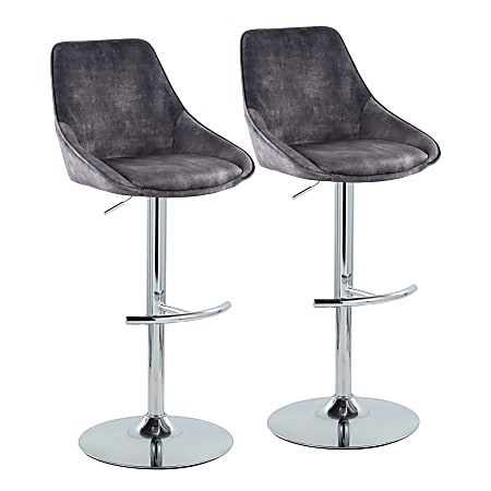 LumiSource Diana Adjustable Bar Stools With Rounded T