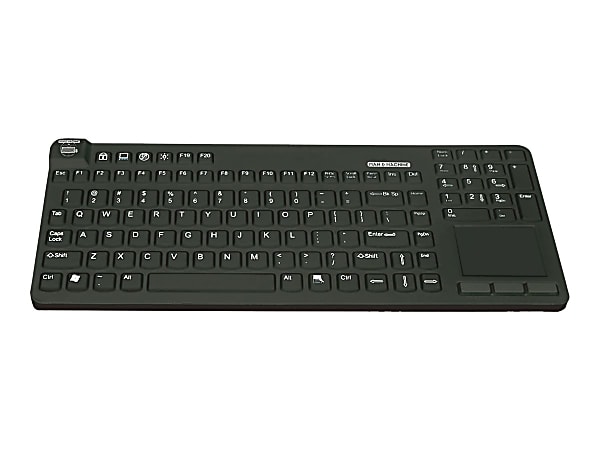 Man & Machine Really Cool Touch Keyboard - Computer, Workstation - Industrial Silicon Rubber Keyswitch - Hygienic Black - RCTLP/BKL/B5