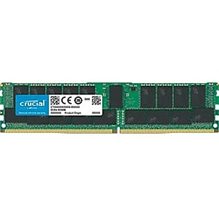 Crucial 32GB (1 x 32 GB) DDR4 SDRAM Memory Module - 32 GB (1 x 32 GB) - DDR4-2666/PC4-21300 DDR4 SDRAM - CL19 - 1.20 V - ECC - Registered - 288-pin - DIMM