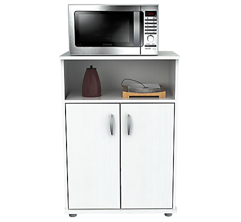 Inval white microwave on sale cabinet