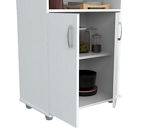 Inval 3-Shelf Mini Refrigerator Microwave Storage Cabinet, Amaretto 