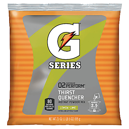 Gatorade® Powdered Mix Pouches, Lemon Lime, 21 Oz.