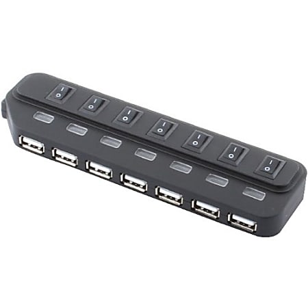 Sabrent 7-port USB 2.0 Hub and Stand-Alone USB Charging Station with AC Adaptor
