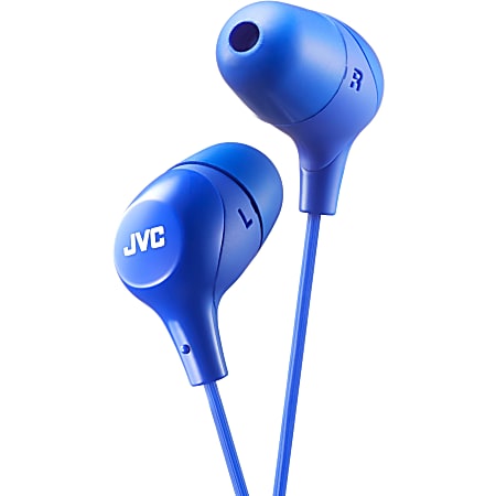 JVC Marshmallow HA-FX38A Earphone - Stereo - Blue - Wired - Gold Plated Connector - Earbud - Binaural - In-ear - 3.30 ft Cable