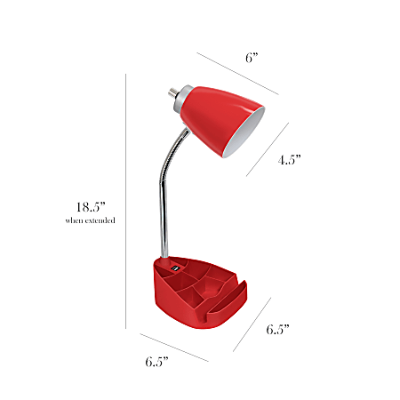 Gooseneck desk lamp with usb port outlet