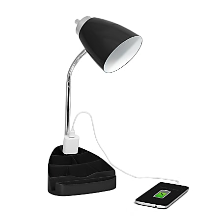 Organizer desk lamp with charging outlet on sale