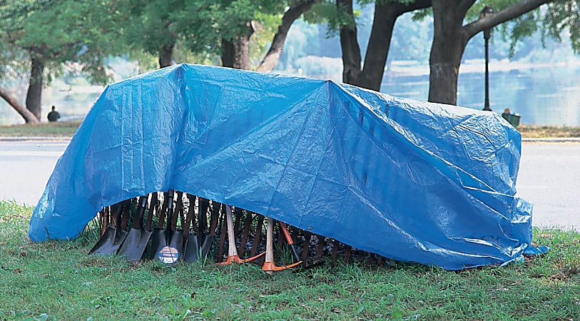 Multiple Use Tarps, 40 ft Long, 20 ft Wide, Polyethylene, Blue