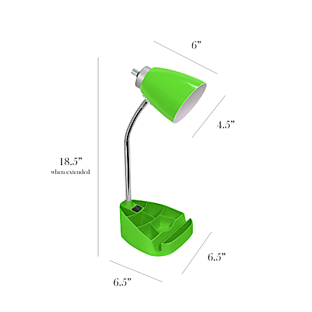 Desk lamp with organizer top and outlet