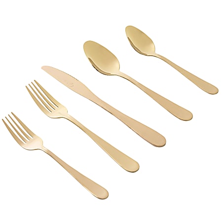 Gibson Home Stravida 20-Piece Flatware Set, Gold