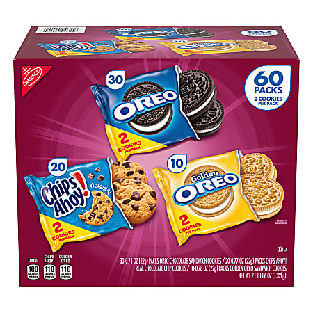 Nabisco Cookie Variety Pack, 44.8 Oz, Box Of 60 Packs