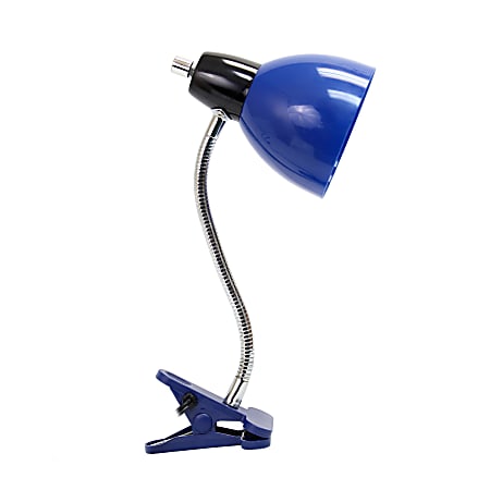 LimeLights Adjustable Clip Lamp Light, Adjustable Height, Blue Shade/Blue Base