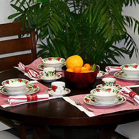 Poinsettia dinnerware sets sale