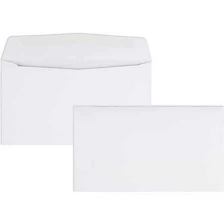 Quality Park® #6 Business Envelopes, Gummed Seal, White, Box Of 500
