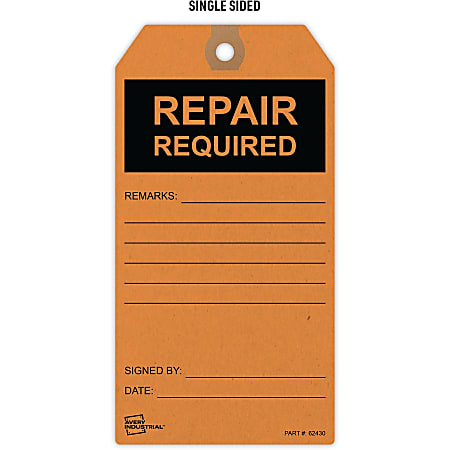 Avery Preprinted REPAIR REQUIRED Repair Tags - 5.75 Avery Preprinted REPAIR REQUIRED Repair Tags - 5.75