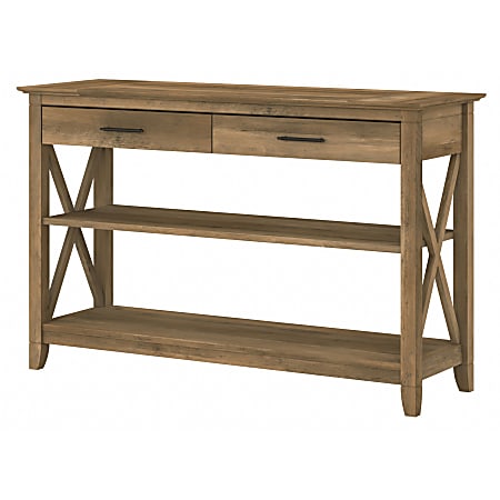 Bush Furniture Key West Console Table With Drawers And Shelves, Reclaimed Pine, Standard Delivery