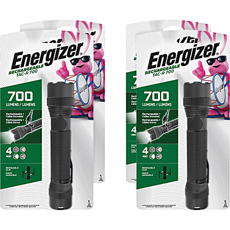 Energizer Rechargeable Tac-R 700 Tactical Flashlight - Aluminum - Black