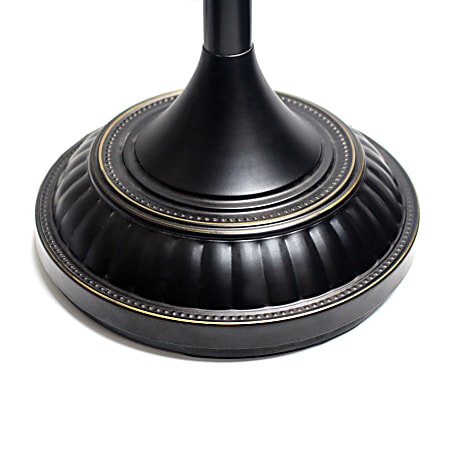 Elegant Designs 1 Light Torchiere Floor Lamp 71 H Amber ShadeRestoration Bronze Base ODP Business Solutions