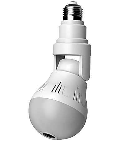 TJ Riley Indoor Home Security Camera Light Bulb White Office Depot