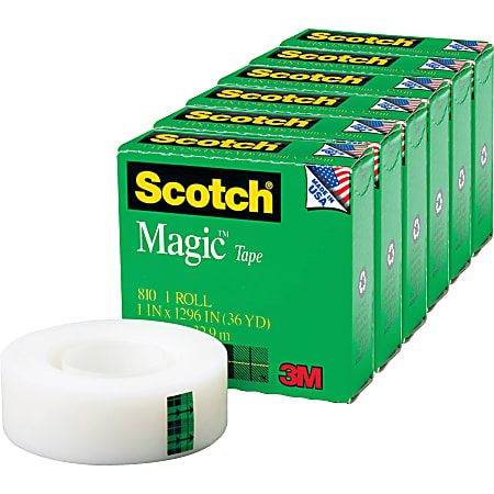 Scotch® Magic™ Tape, 1" x 108&#x27;, Clear, Pack
