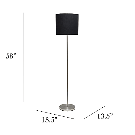 Simple Designs Floor Lamp 58 H Black ShadeBrushed Nickel Base - Office ...