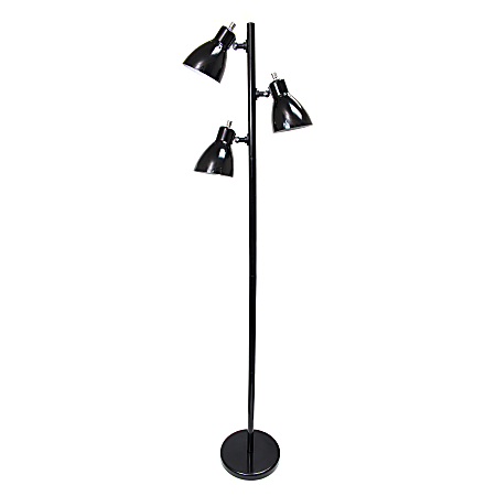 Simple Designs 3-Light Tree Floor Lamp, 63-3/8", Black
