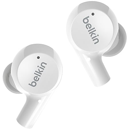 Belkin SOUNDFORM Rise Cancelling In Noise ft Wireless Binaural True 32.8 Office White - ear Earbud Depot Bluetooth Earbuds Stereo Microphone True Wireless