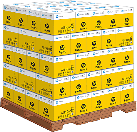 HP All-In-One Copy Paper, 400 Reams, White, Letter (8.5" x 11"), 200000 Sheets Per Pallet, 22 Lb, 96 Brightness