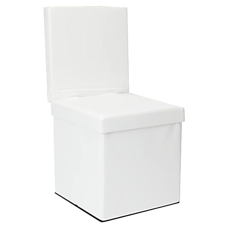 Dormify Carter Collapsible Storage Ottoman Chair, White