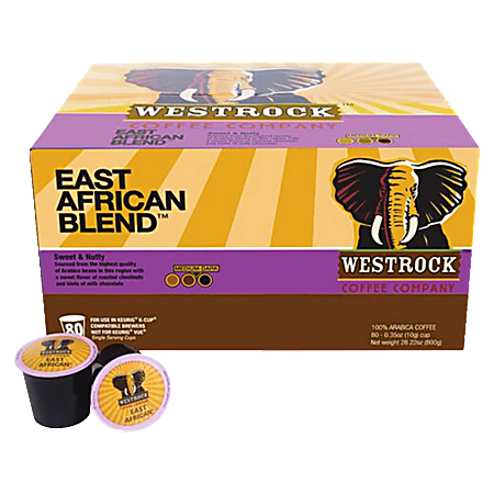 Westrock™ East African Blend Dark Roast Coffee Single-Serve K-Cup®, Carton Of 80
