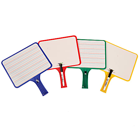 KleenSlate® Deluxe Dry-Erase Response Paddles, Handwriting, Pack Of 10